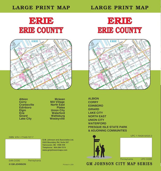 Erie : Erie County : large print map
