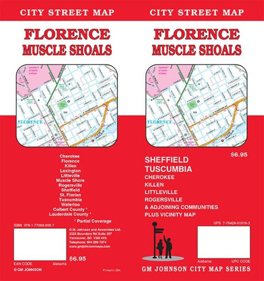 Florence : Muscle Shoals : city street map