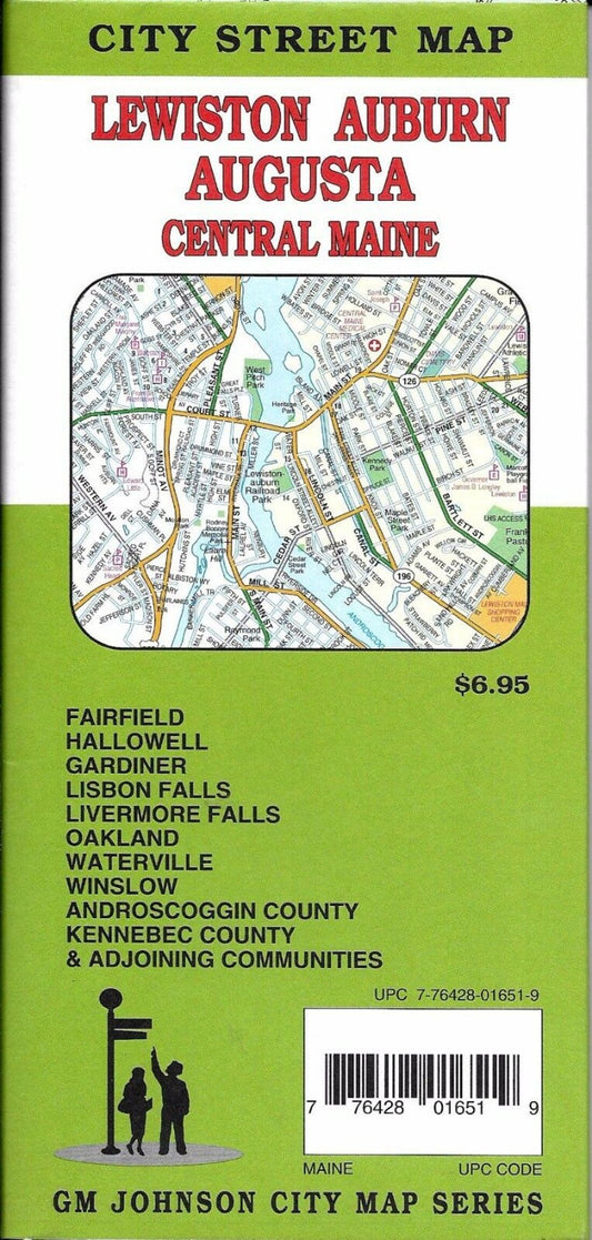 Lewiston : Auburn : Augusta : central Maine : city street map = August : Lewiston : Auburn : Waterville : city street map