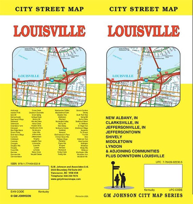 Louisville, Kentucky and New Albany, Indiana City Street Map
