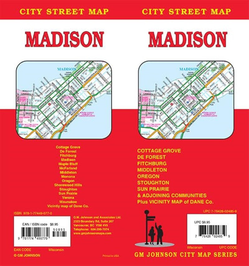Madison, Wisconsin City Street Map
