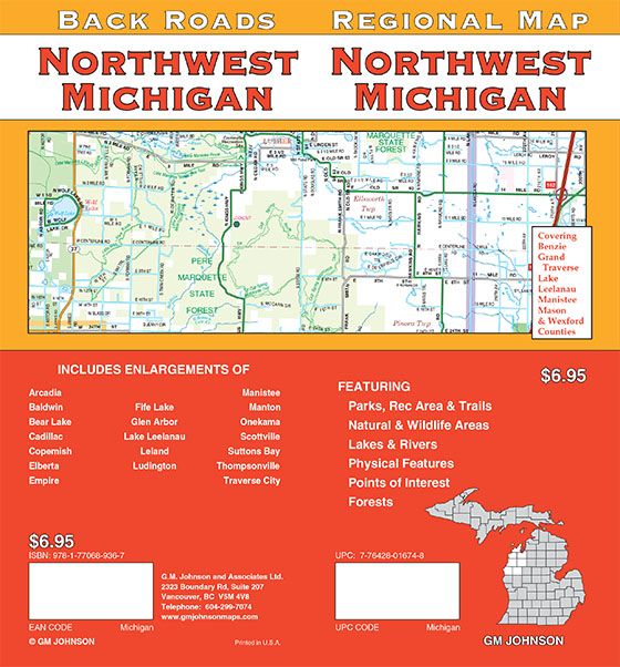 Northwest Michigan : regional map = Northwest Michigan : back roads