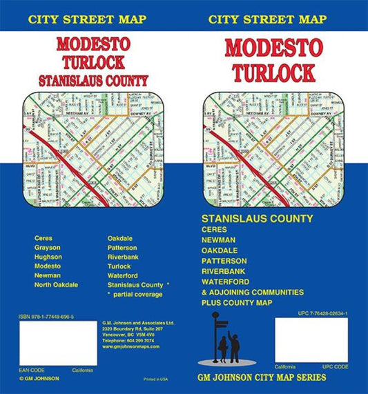 Modesto : Turlock : city street map = Modesto : Turlock : Stanislaus County : city street map