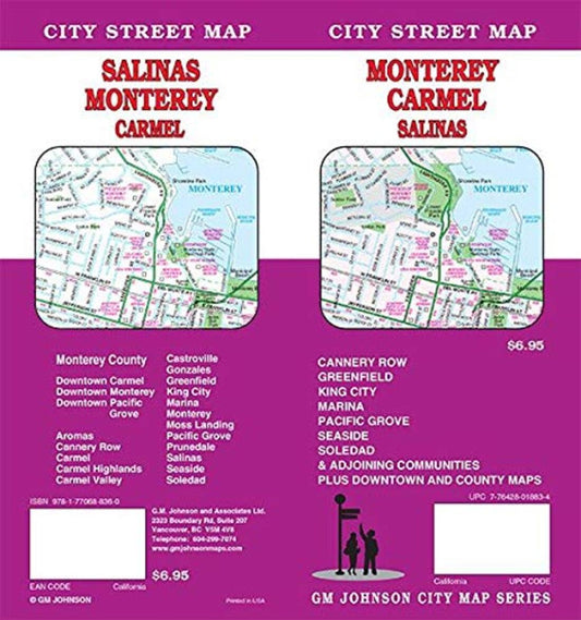 Monterey : Carmel : Salinas : city street map = Salinas : Monterey : Carmel : city street map