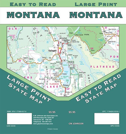 Montana Large Print Map