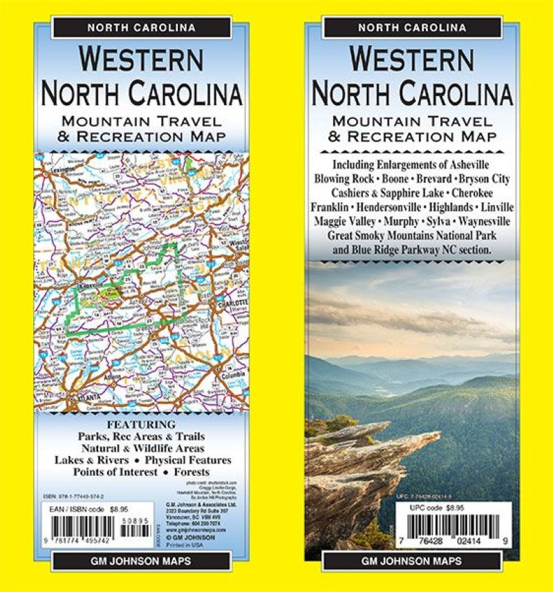 Western North Carolina, North Carolina Recreation Map