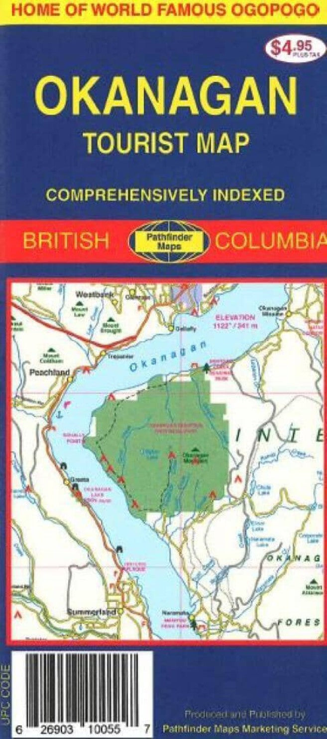 Okanagan : tourist map : comprehensively indexed : home of world famous Ogopogo