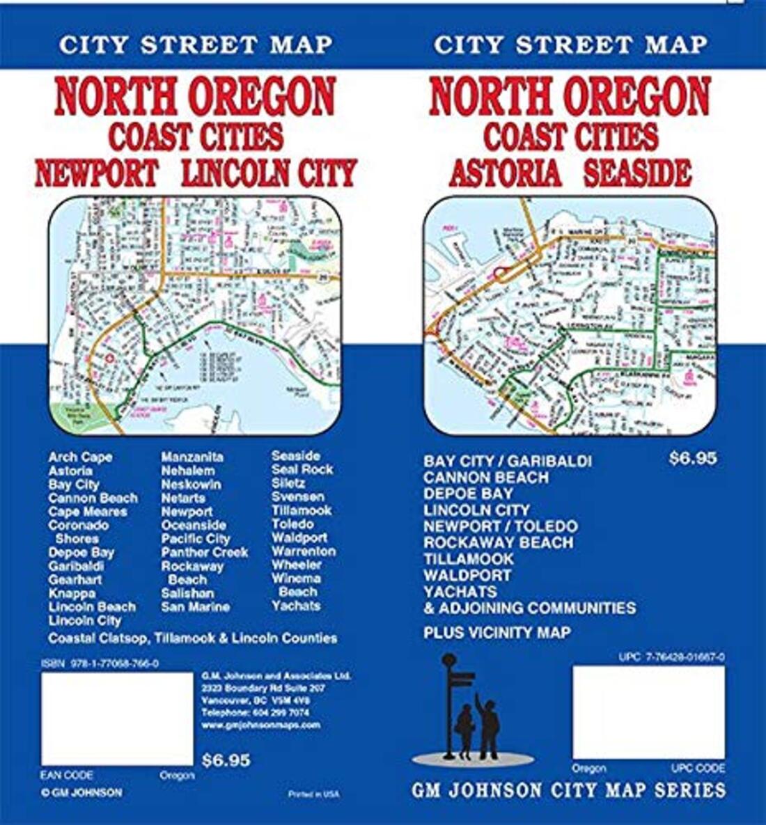 North Oregon : coast cities : Astoria : Seaside : city street map = North Oregon : coast cities : Newport : Lincoln City : city street map