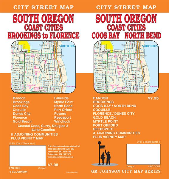 South Oregon : coast cities : Coos Bay : North Bend : city street map = South Oregon : coast cities : Brookings to Florence : city street map