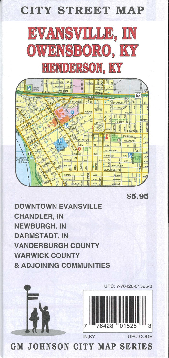 Evansville, IN : Owensboro, KY : Henderson, KY : city street map = Owensboro, KY : Henderson, KY : Evansville, IN : city street map