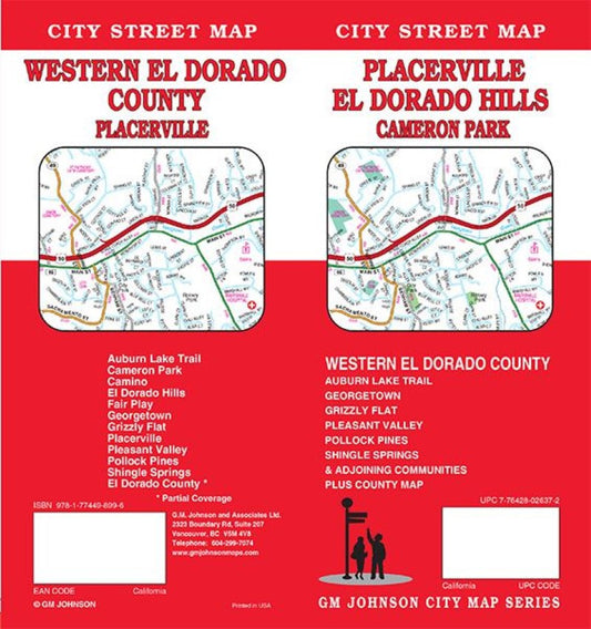 Placerville/ W. El Dorado Co./ El Dorado Hills/ Cameron Park, California Street Map
