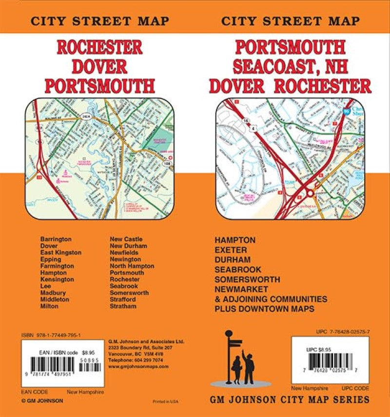 Portsmouth : Seacoast, NH : Dover : Rochester : city street map = Rochester : Dover : Portsmouth : city street map