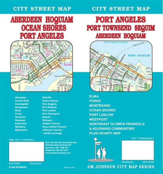 Port Angeles, Port Townsend, Sequim, Aberdeen and Hoquiam, Washington City Street Map