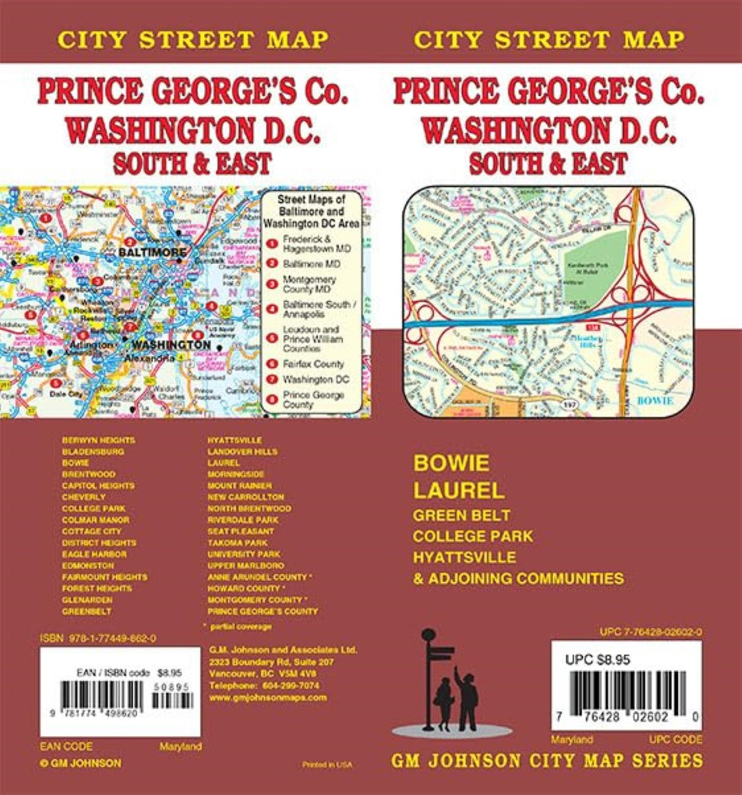 Prince George's County / Washington DC South East, Maryland Street Map