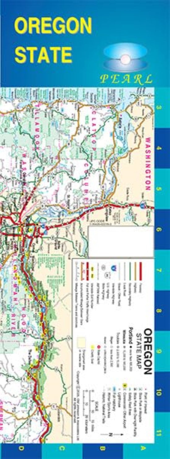 Oregon, Pearl Map, laminated, with Portland inset