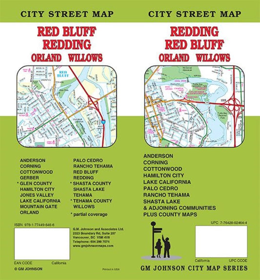 Redding : Red Bluff : Orland Willows: city street map = Red Bluff : Redding : Orland Willows: city street map
