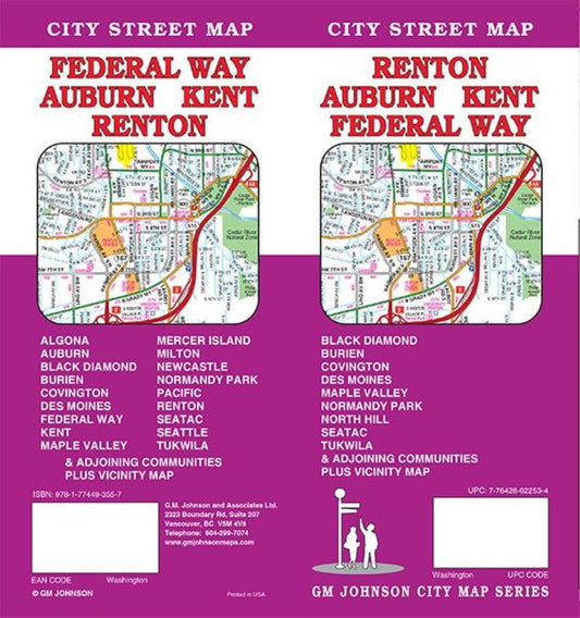 Renton : Auburn : Kent : Federal Way : city street map