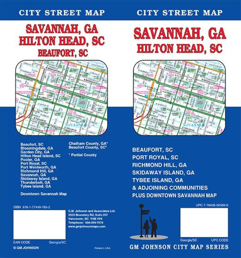 Savannah, Georgia / Hilton Head SC / Beaufort SC Street Map