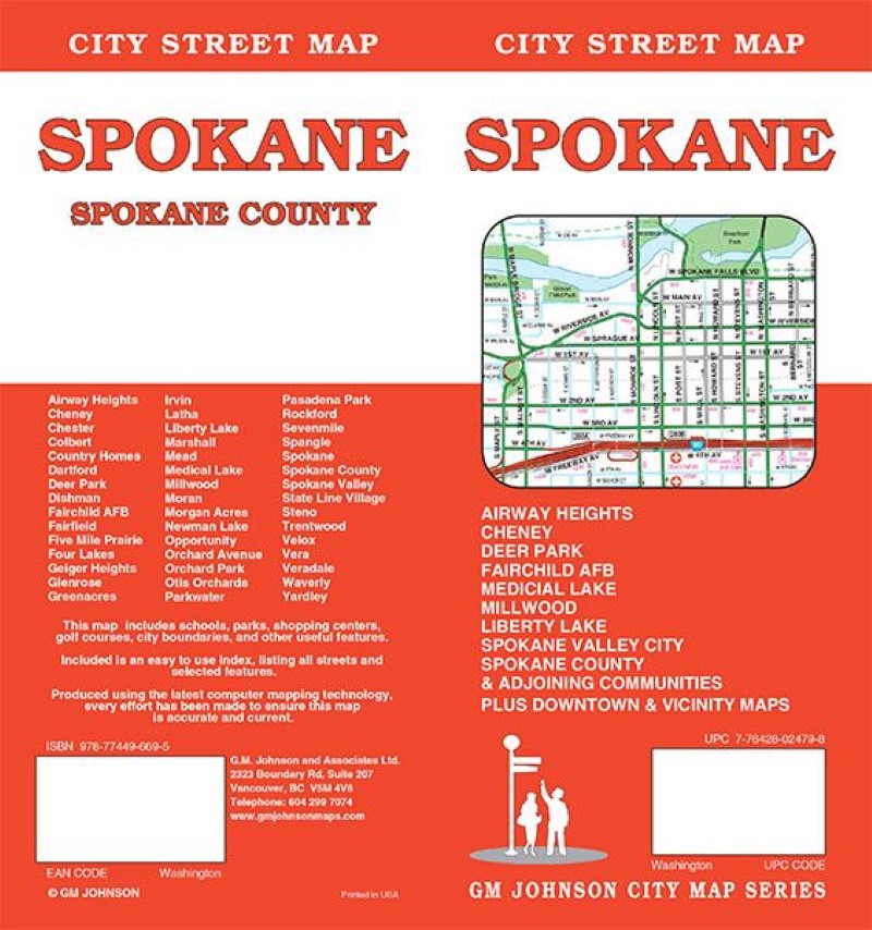 Spokane, Washington City Street Map