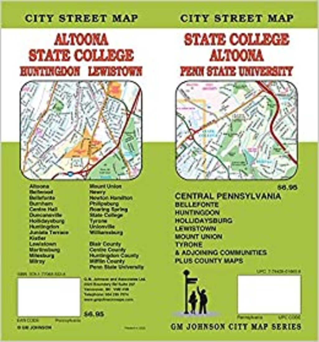 State College : Altoona : Penn State University : city street map = Altoona : State College: Huntingdon : Lewiston : city street map