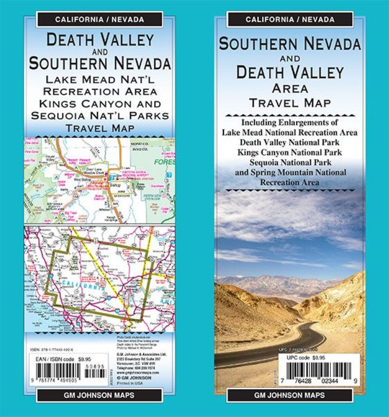 Southern Nevada & Death Valley Area, USA Sectional Travel Map