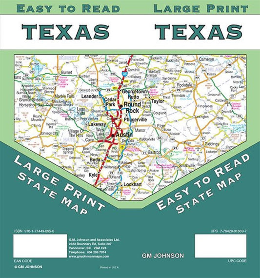 Texas State Map (large print)
