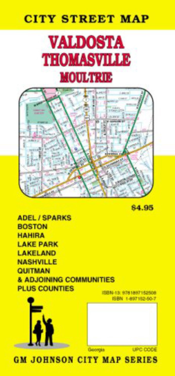 Valdosta : Thomasville : Moultrie : city street map = South central Georgia : cities & counties