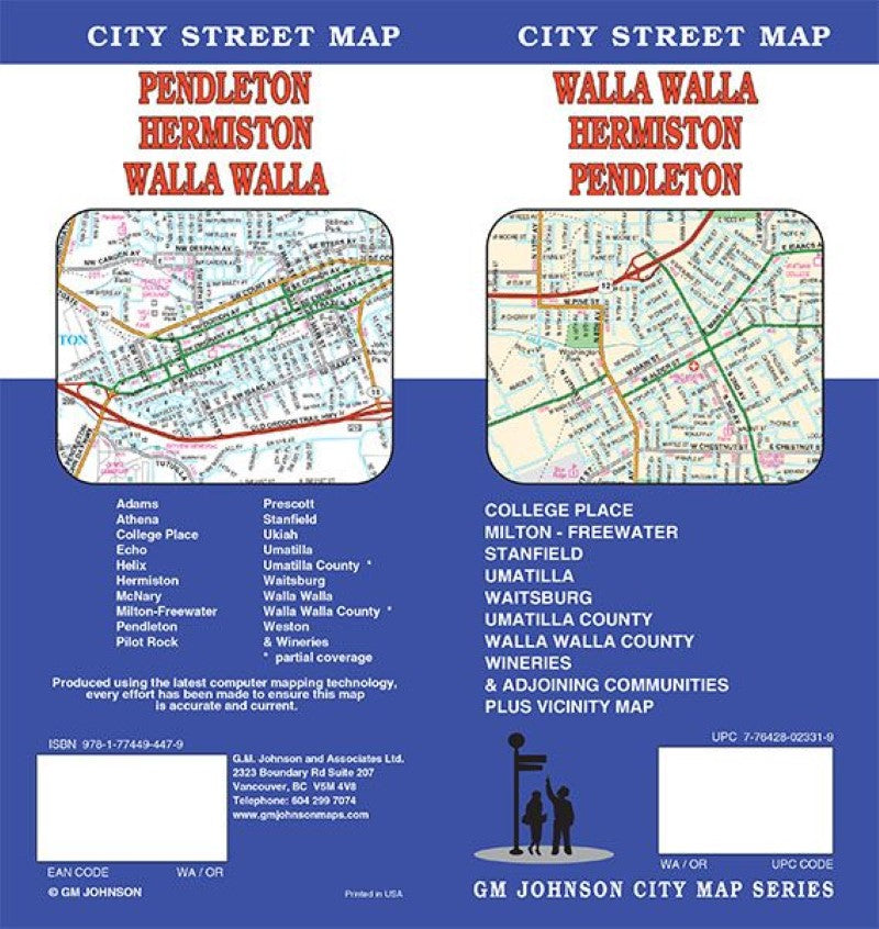 Walla Walla : Hermiston : Pendleton : city street map