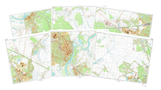 Gomel (Belarus) 6-Sheet Map Set - Soviet Military City Plans