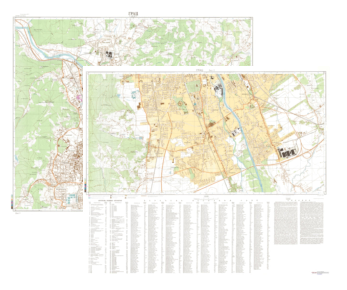 Graz (Austria) 2-Sheet Set - Soviet Military City Plans