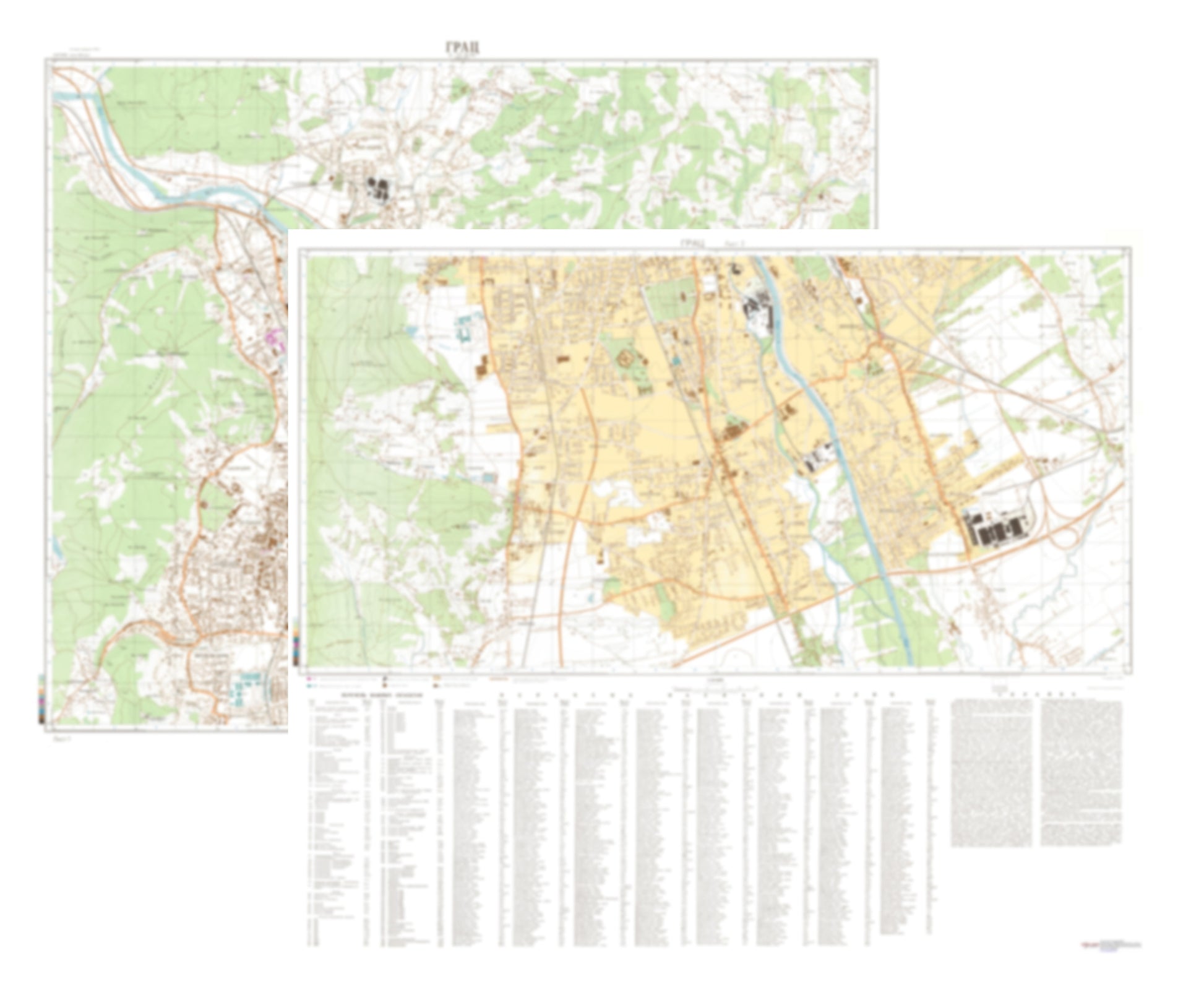 Graz (Austria) 2-Sheet Set - Soviet Military City Plans