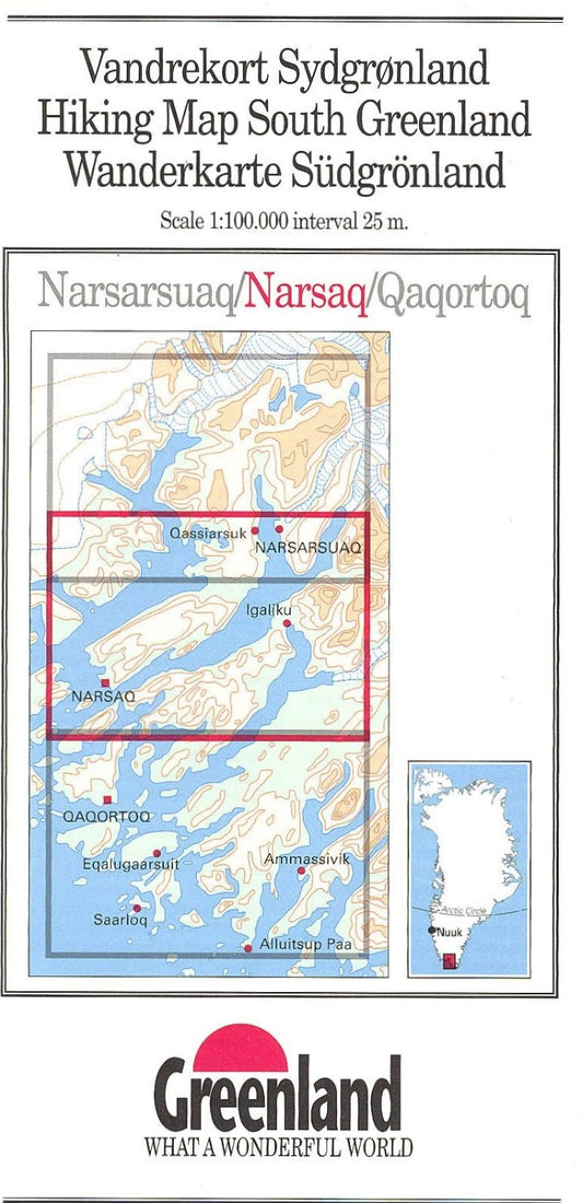 Narsaq hiking map