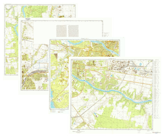 Grodno (Belarus) 4-Sheet Map Set - Soviet Military City Plans