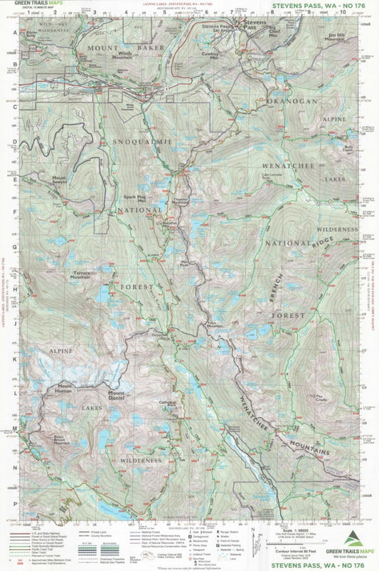 Stevens Pass, WA No. 176 Trail Map