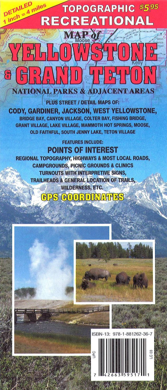 Yellowstone and Grand Teton, Wyoming, Topographic