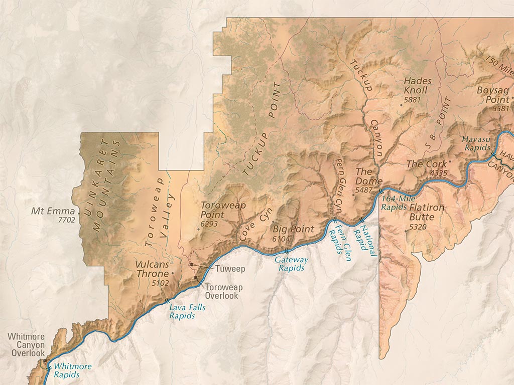 Grand Canyon National Park Landscape Fine Art Print Map