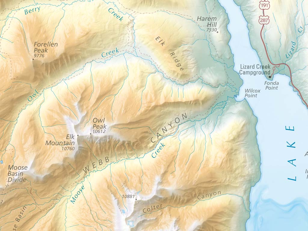 Grand Teton National Park Elevation Tints Fine Art Print Map