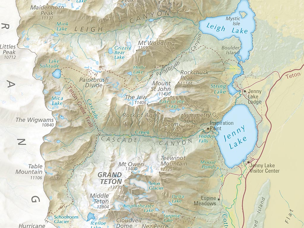 Grand Teton National Park Landscape Fine Art Print Map