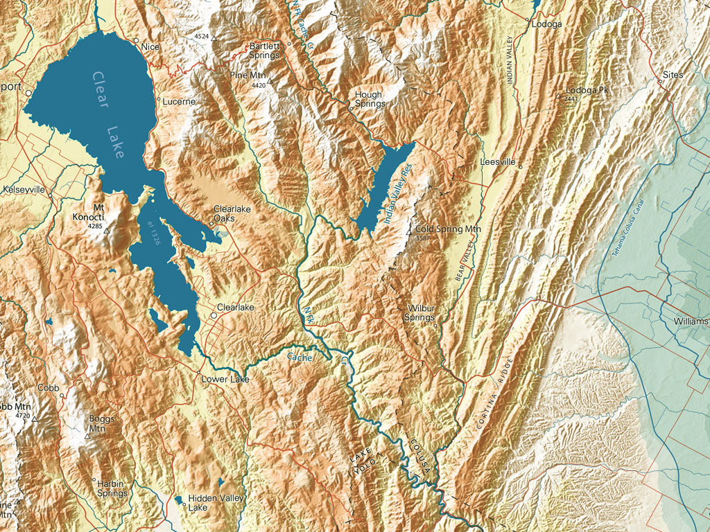 Greater Bay Area Elevation Tints Fine Art Print Map