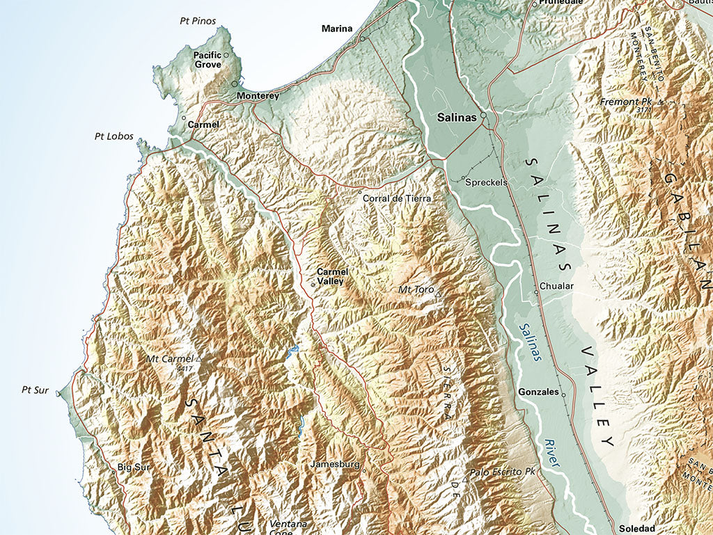 Greater Bay Area Elevation Tints Fine Art Print Map