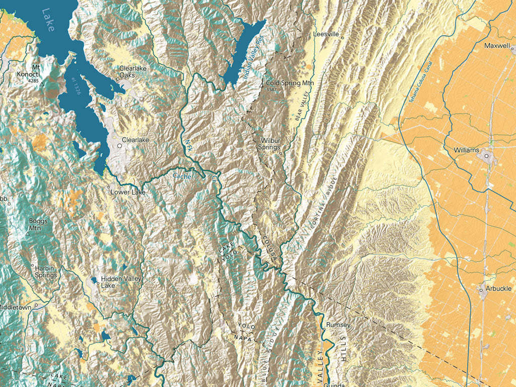 Greater Bay Area Land Cover Fine Art Print Map