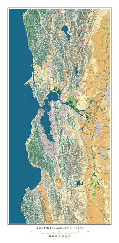 Greater Bay Area Land Cover Fine Art Print Map
