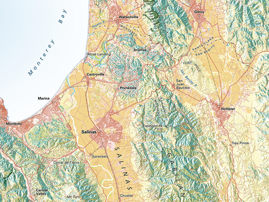 Greater Bay Area Land Cover Fine Art Print Map