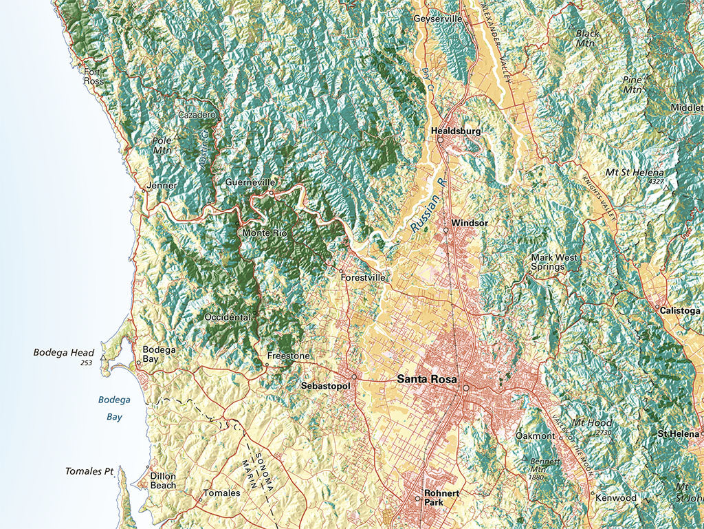 Greater Bay Area Land Cover Fine Art Print Map