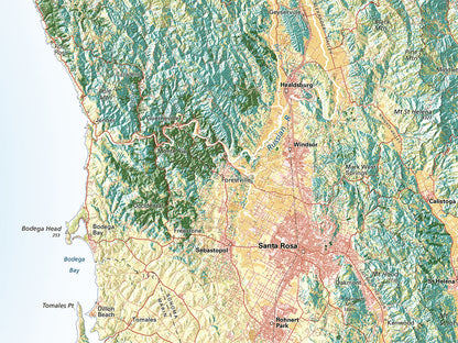 Greater Bay Area Land Cover Fine Art Print Map