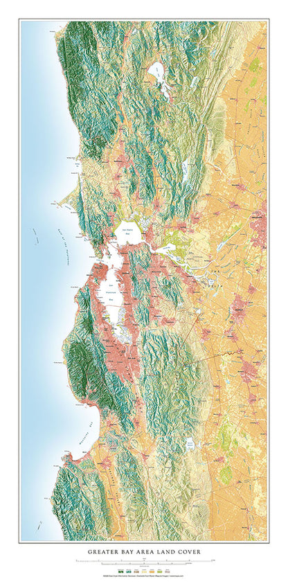 Greater Bay Area Land Cover Fine Art Print Map