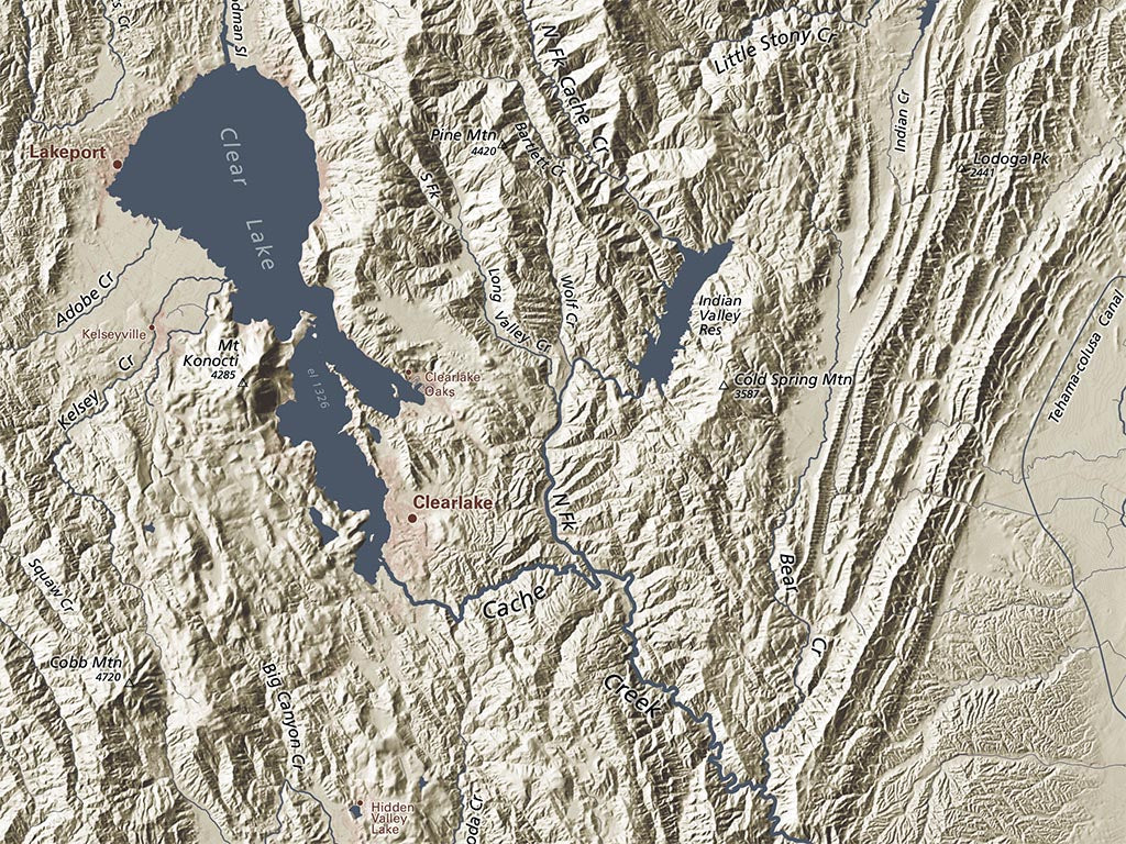 Greater Bay Area Landforms & Rivers Fine Art Print Map