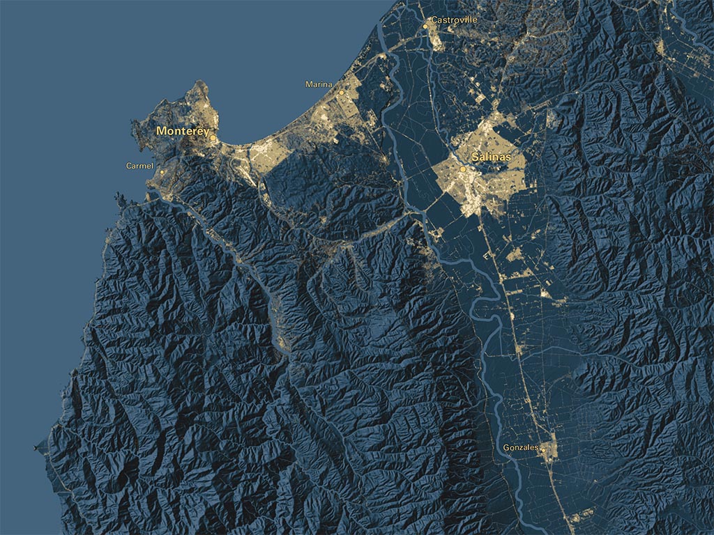 Greater Bay Area at Night Fine Art Print Map