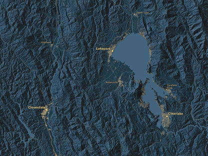 Greater Bay Area at Night Fine Art Print Map