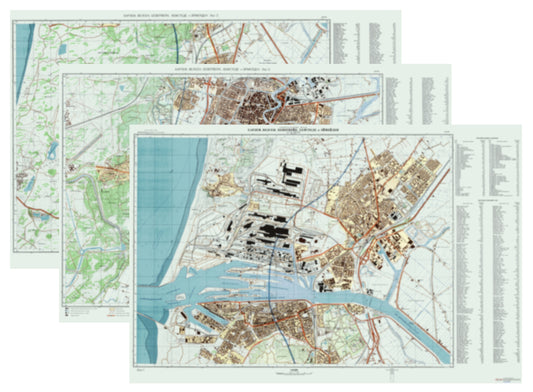 Haarlem, Velsen, Beverwejk (Netherlands) 3-Sheet Map Set - Soviet Military City Plans